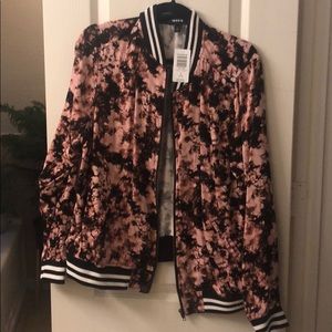 Pink tie dye bomber jacket